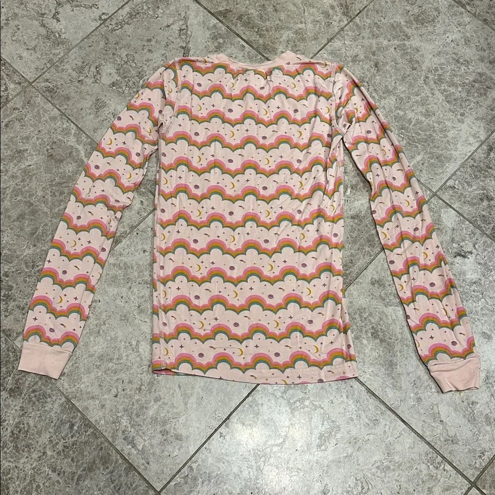 Hanna Andersson HannaSoft Pink Rainbow Long Sleeve Pajama Set Size 150  US 12